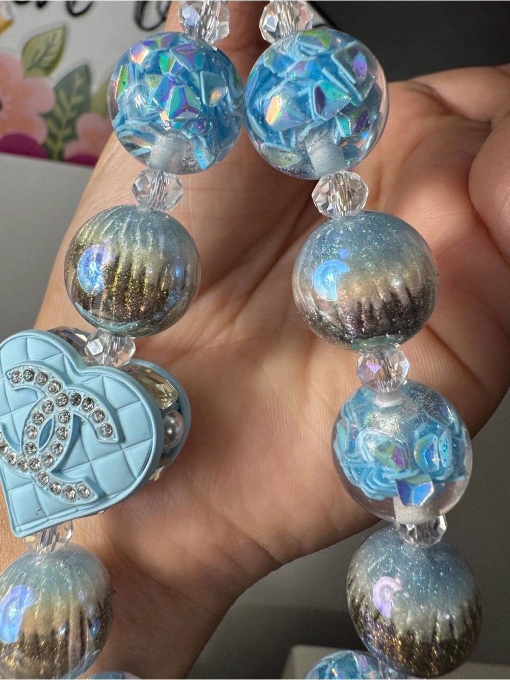 Fancy Blue Phone/Key/Bag Chain #P914 - Picture 6 of 8